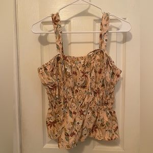 Universal Thread Light Pink / Taupe Floral Tank Top